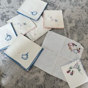 Vintage handkerchiefs and table linens lot of 11